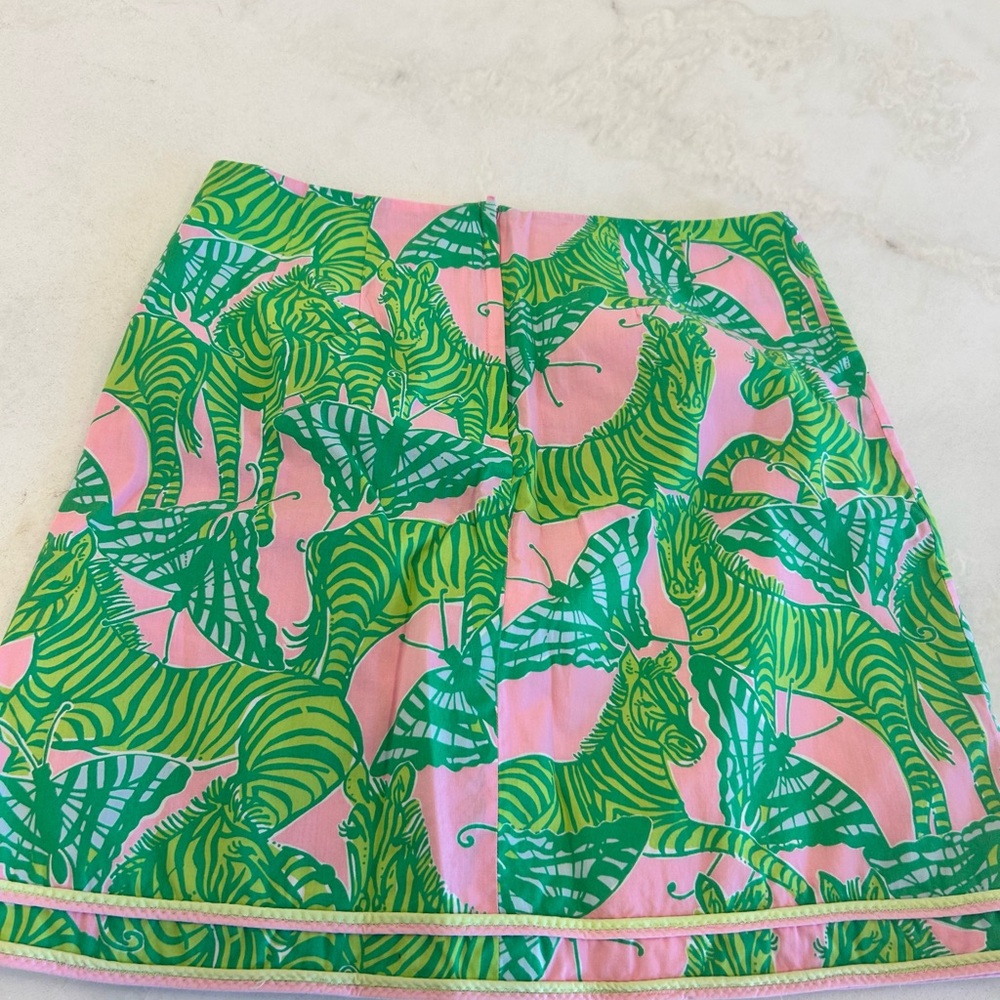 Lilly Pulitzer Skirt Sz 2 Zebras & Butterflies - Picture 2 of 6
